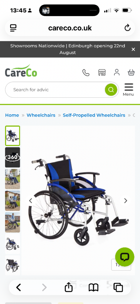 Wheelchair for sale. 