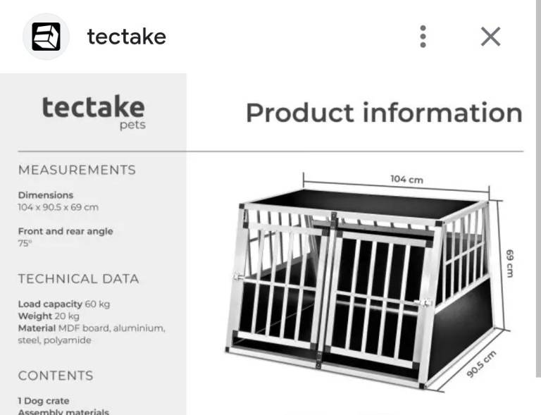 Double door animal car crate