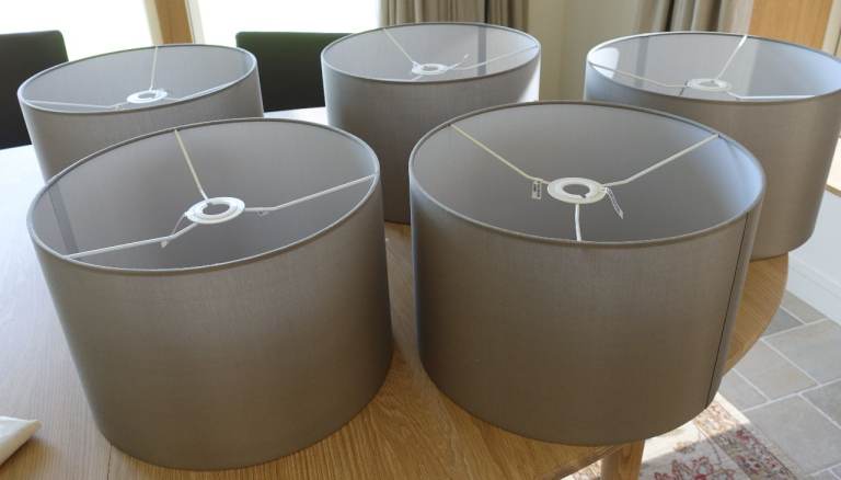 Five pendant lampshades