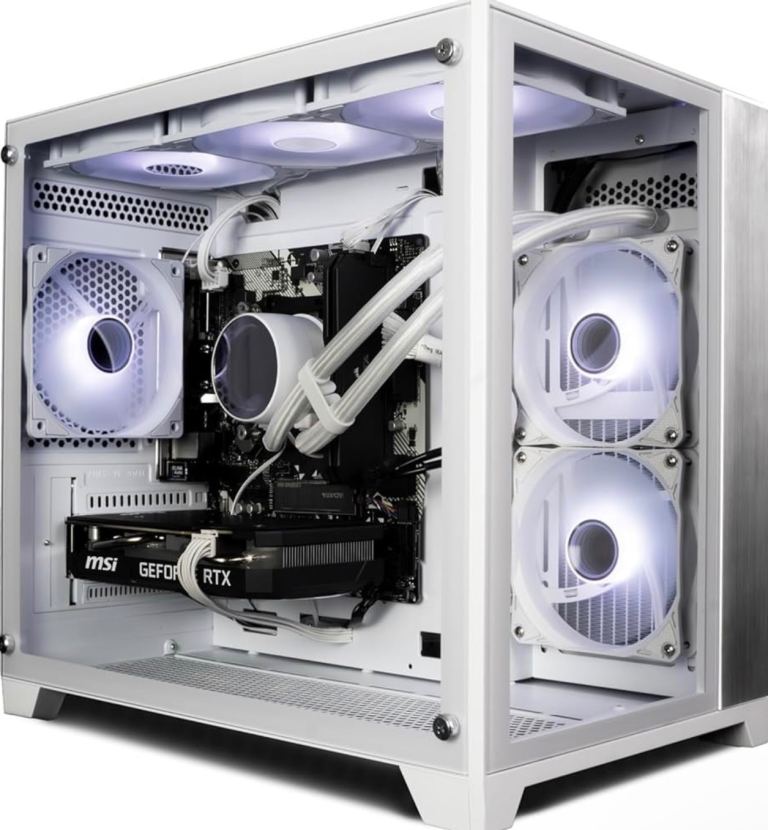 Ionz Gaming PC White with Water Cooling and LED