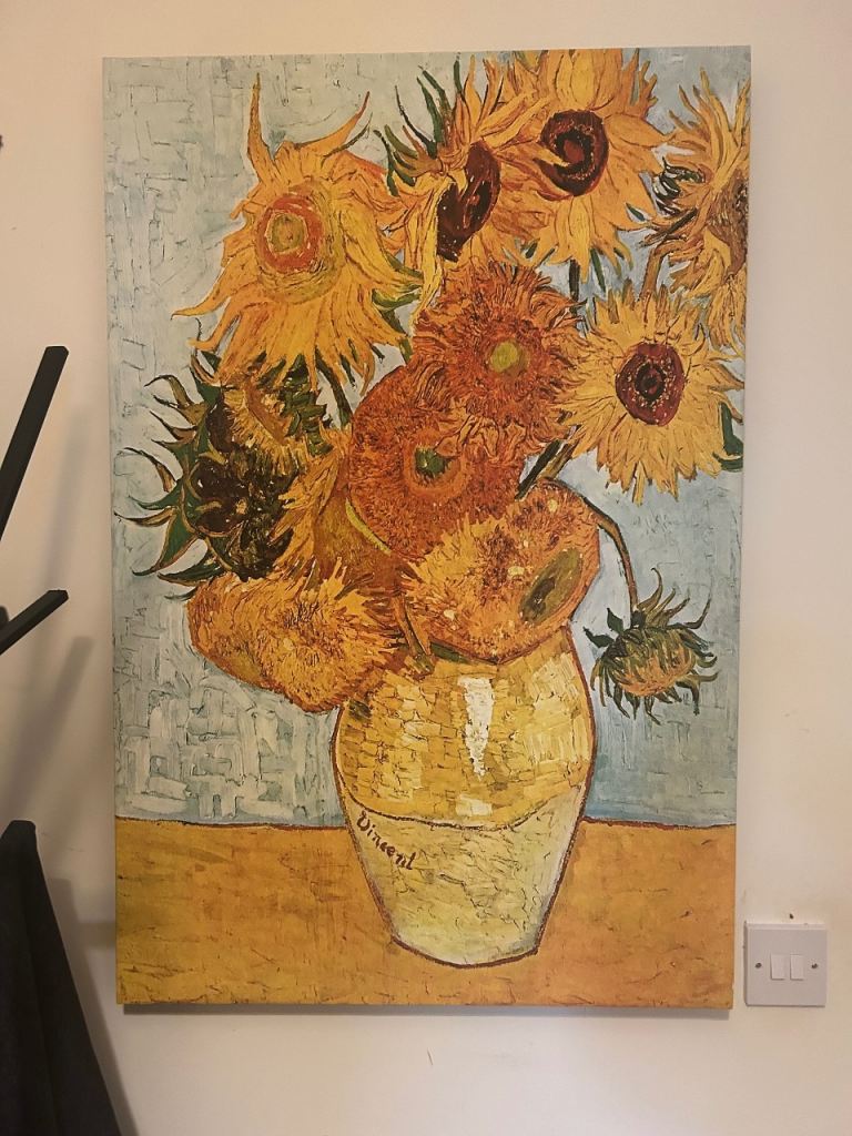 Wow retro Sunflowers Canvas reproduction of Van Gogh’s  painting 100x65 cm