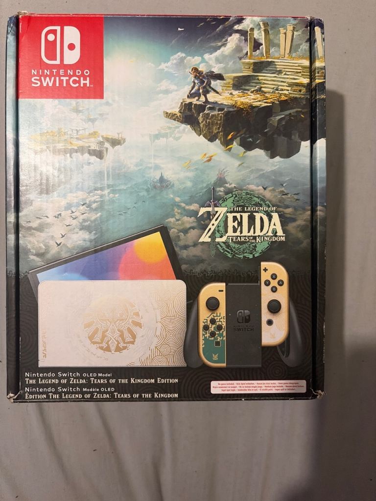 Nintendo switch console The legend Of Zelda tears of the kingdom 64gb Oled Gold BOXED 