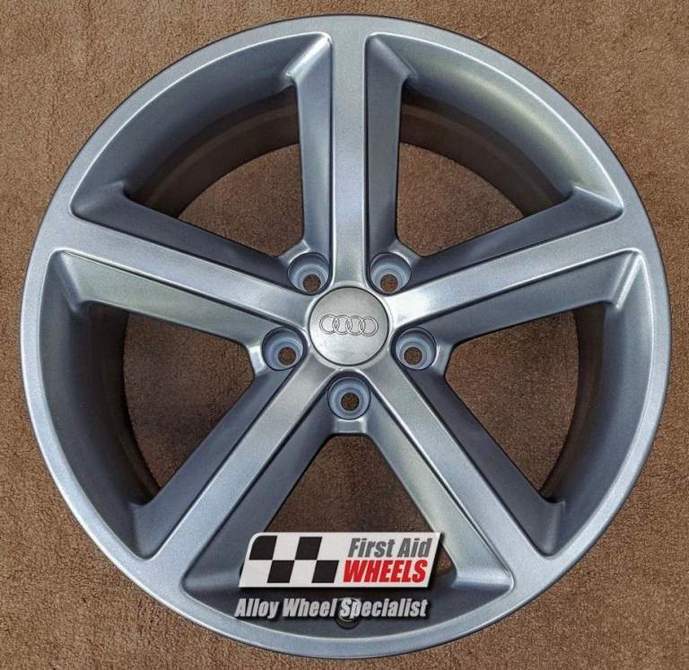 R168GS SWAP for Ours AUDI A5 4X 18'' GENUINE 5 SPOKE SATIN GREY ALLOY WHEELS