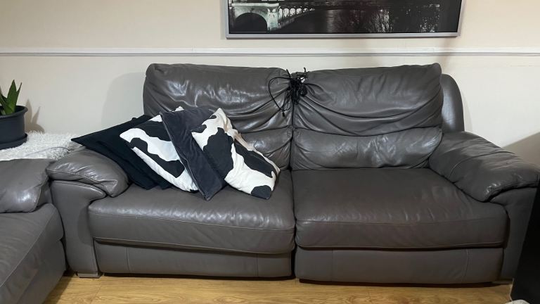 2 leather recliner sofa- collect asap
