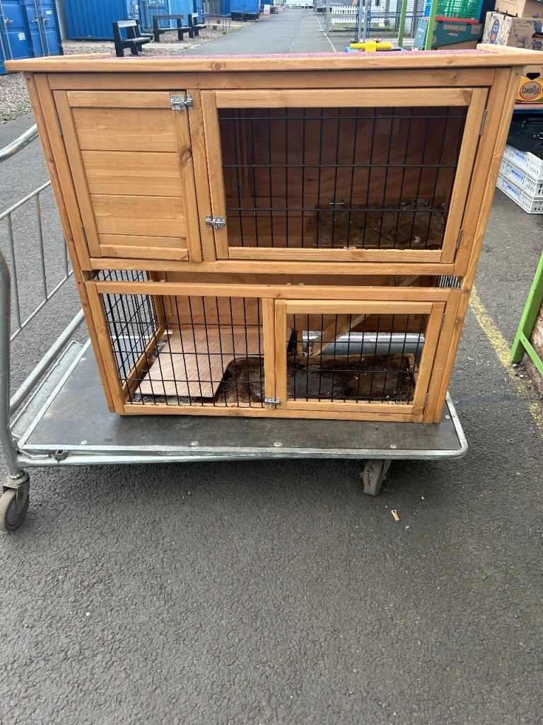 Wooden Rabbit Hutch / Guinea Pig Cage – Two Storey