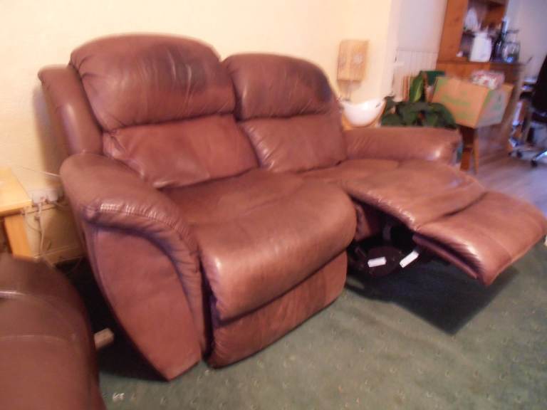 Two seater Reclining Sofa ,  Genuine Italian Leather.