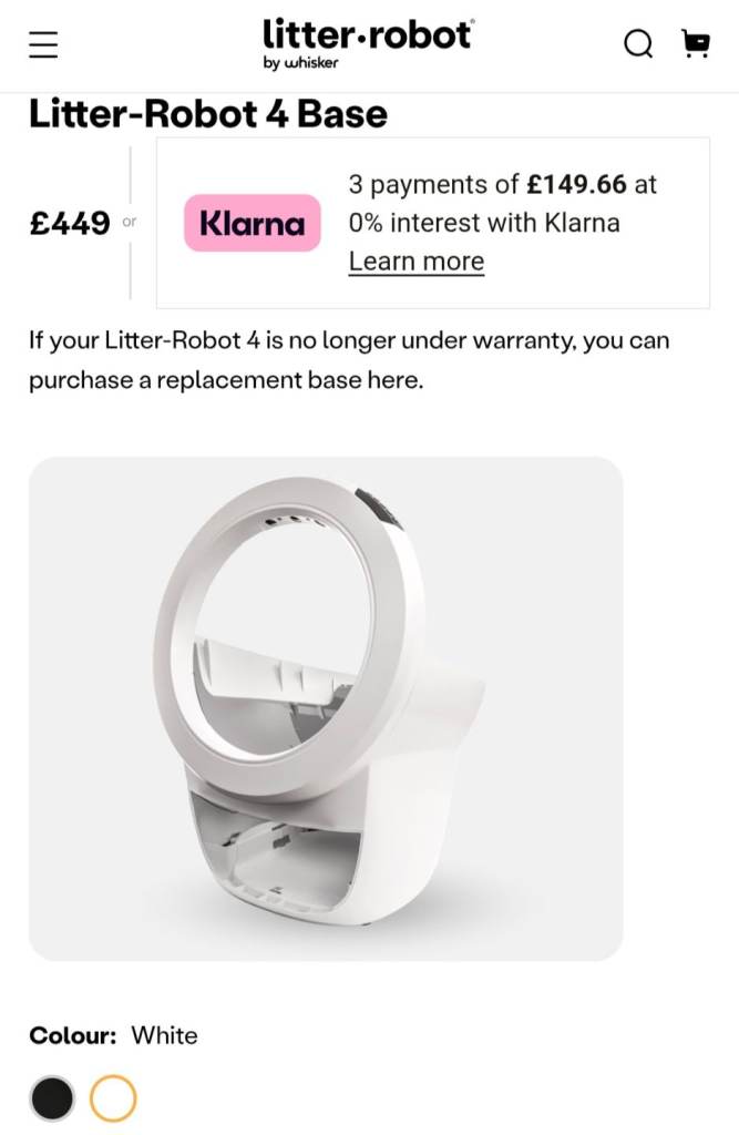 Litter Robot 4 Base in White