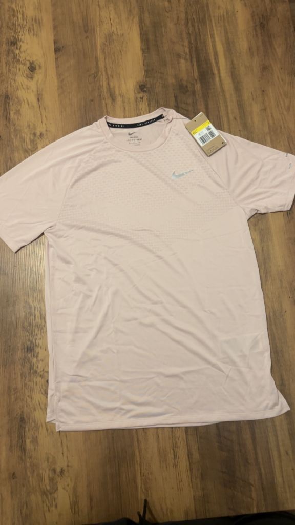 New Nike Stride Dri-Fit ADV Running T-Shirt - Pink, Size S