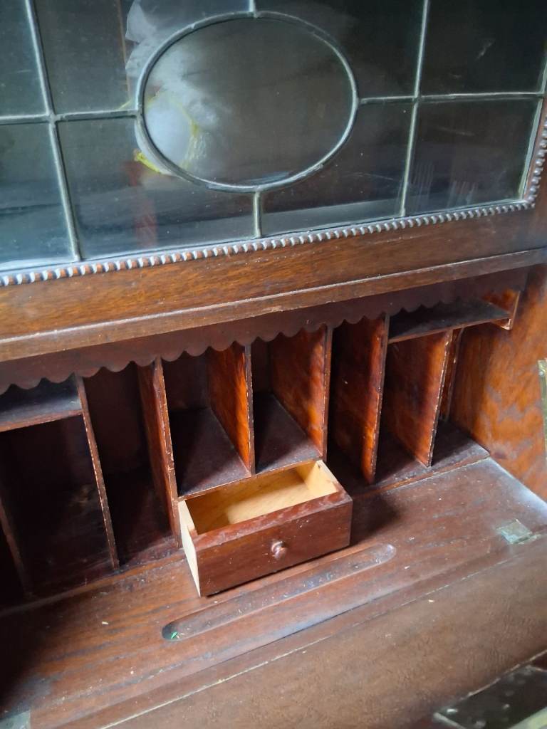 Vintage tall slim writing bureau