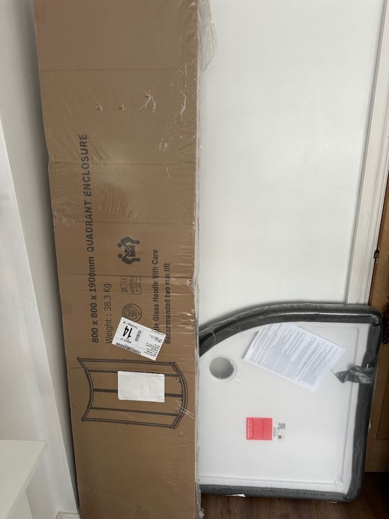 Quadrant Shower Enclosure Tray & Waste Shower Enclosure Package - 800 x 800mm