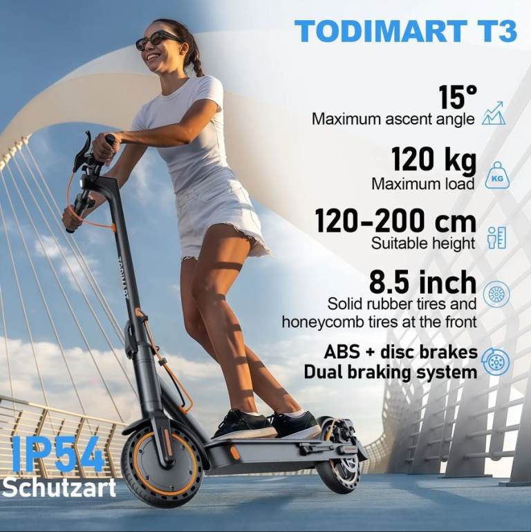 Electric Scooter 350W 25kph Foldable 30km Range Lightweight Commuter - BRENT CROSS/HENDON