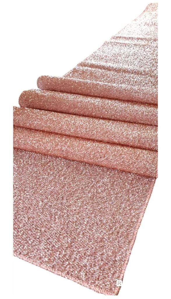 Table Runner Baby Pink Sparkly Foil Lined x 33cm for Weddings Birthdays etc