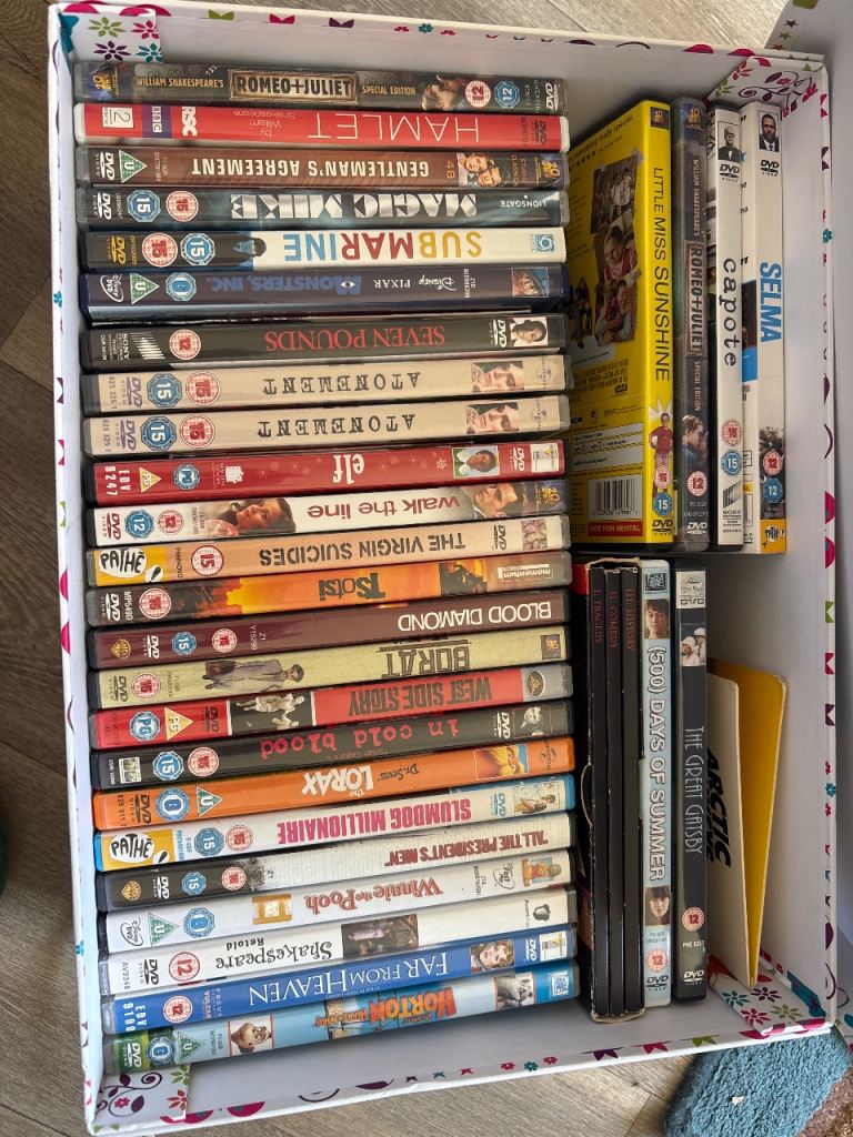 Large Box of DVDs - Various Films, Good Condition
