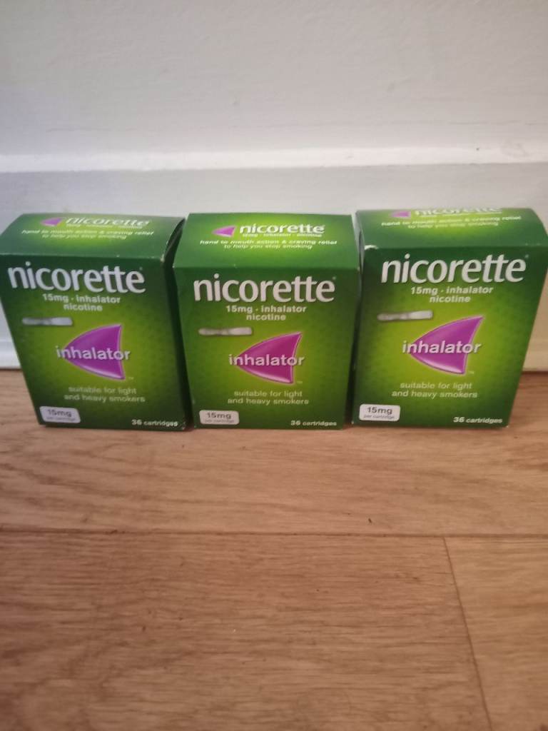 Nicorette 15mg Inhalator 36 Cartridges x 3 Quit Smoking Aid(1 Inhalator Missing)