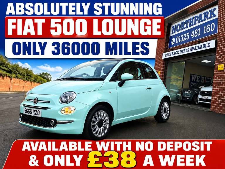 2016 Fiat 500 1.2 Lounge 3dr HATCHBACK Petrol Manual