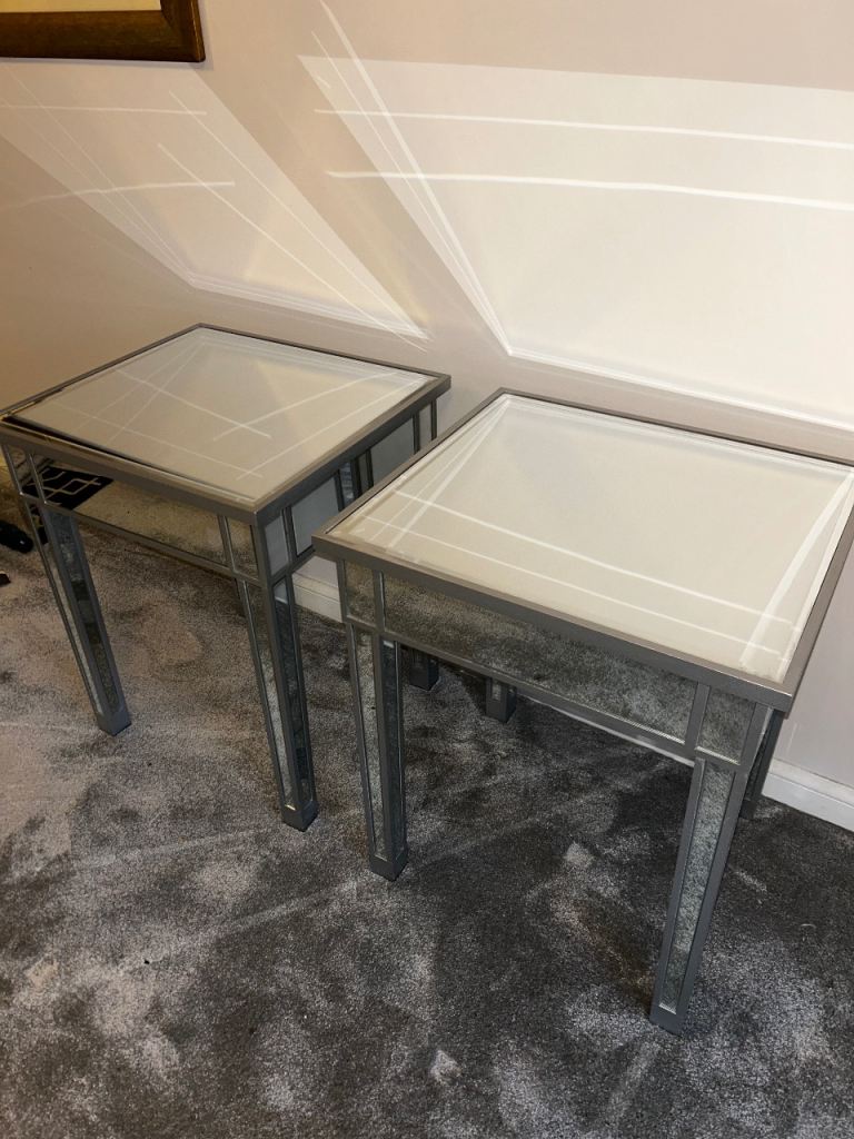 Mirrored Side Tables - Like New Condition