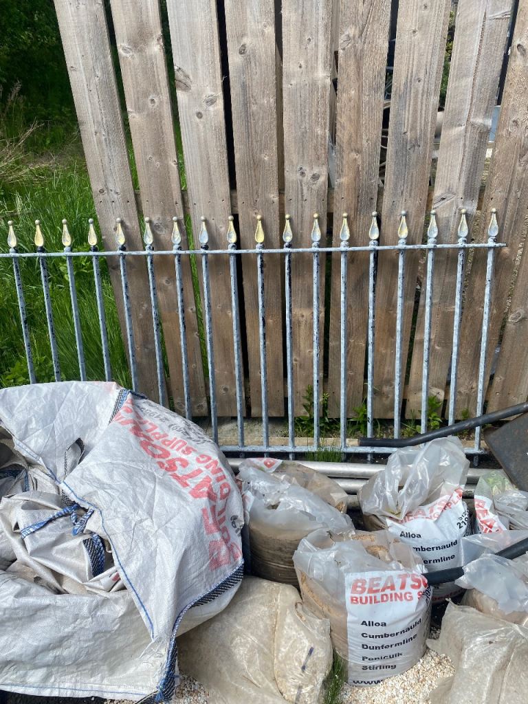 Metal Garden Fencing Panels - Black with Decorative Tops