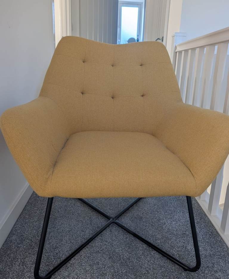 Yellow fabric chair