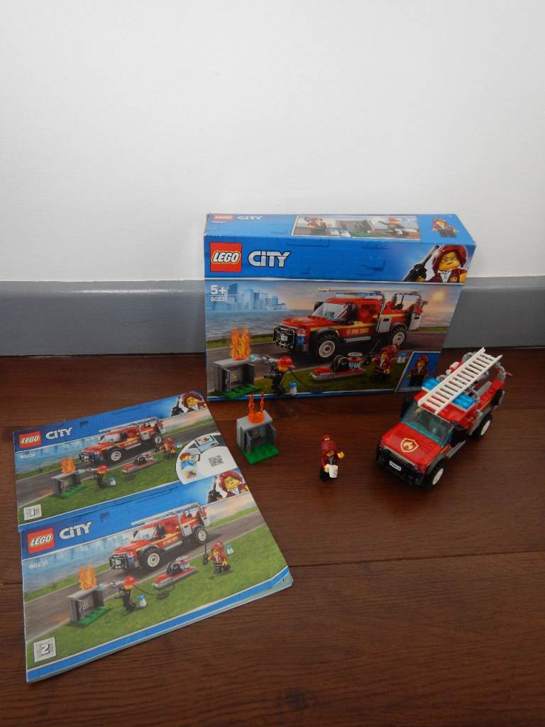 LEGO 60231 City Town Fire Chief Response Truck Set with Fire Engine and Water Cannon