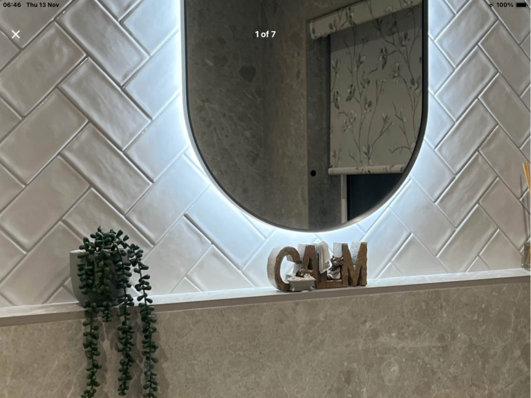 New boxed gunmetal bathroom mirror 