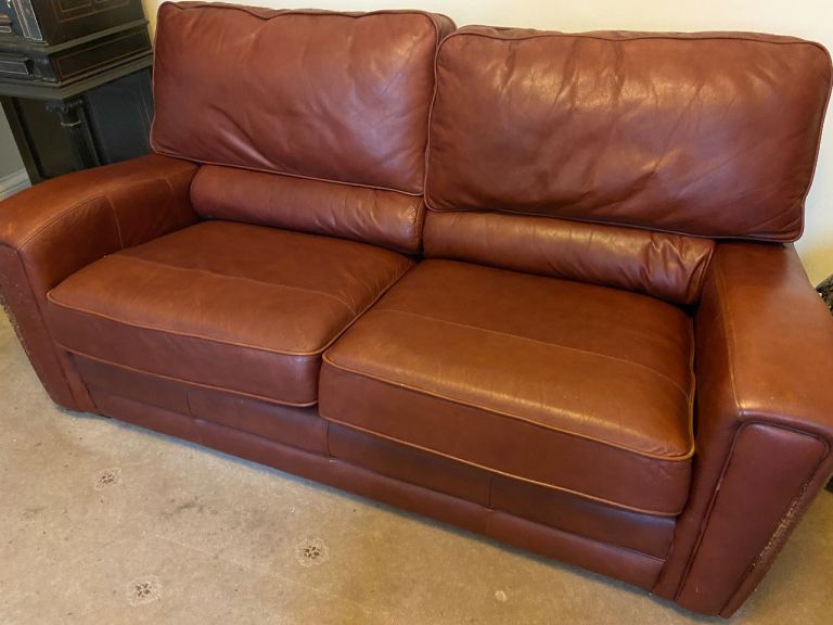 Leather sofas and armchair 