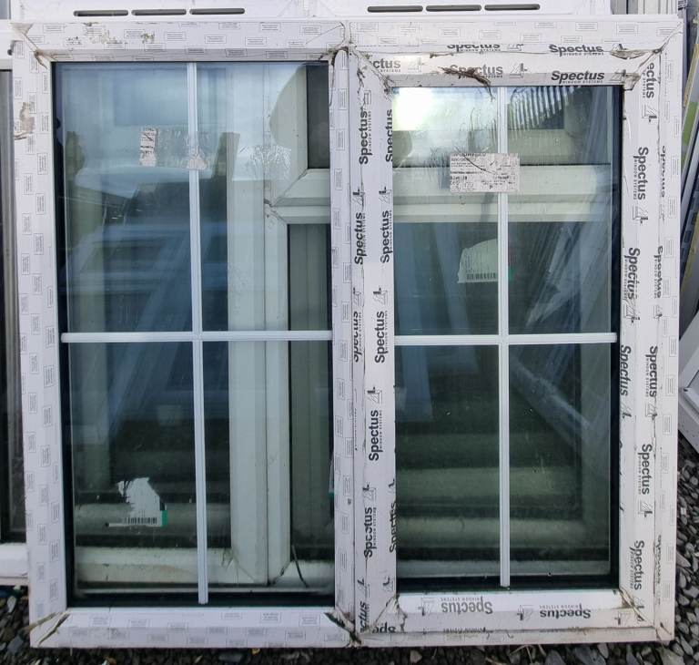 New UPVC Double Glazed White Window 1190mm W x 1140mm H Glass #119