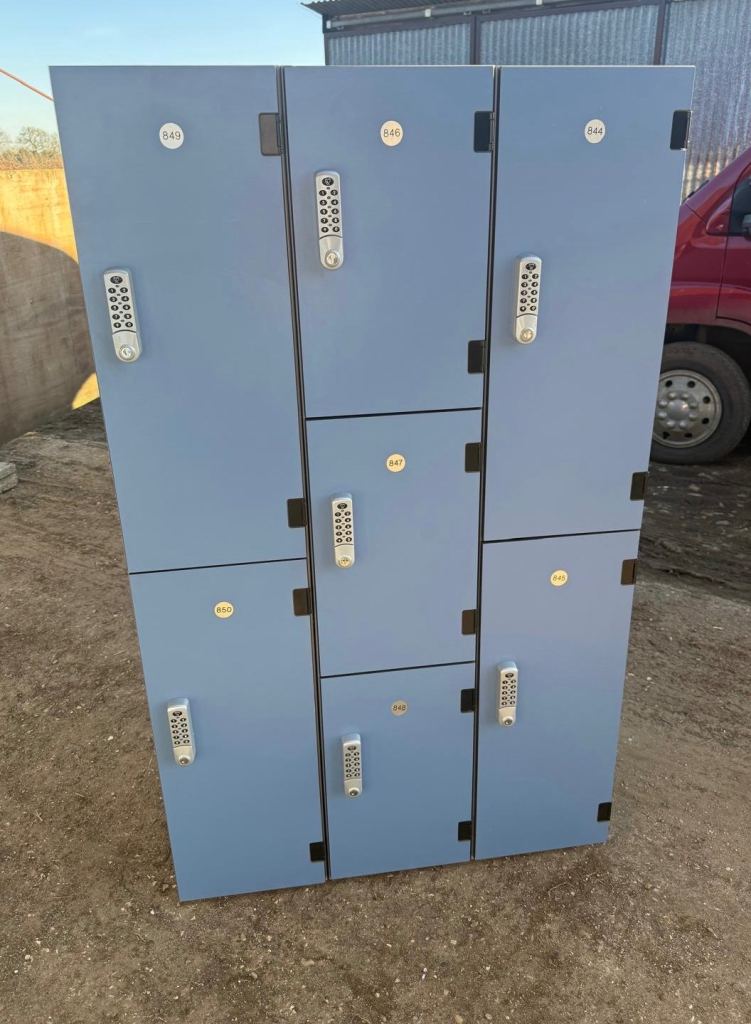 Heavy laminate  Lockers with Digital Locks – Blue, Good Condition