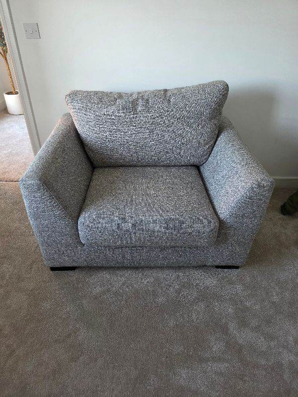Barker and stonehouse grey cuddler chair