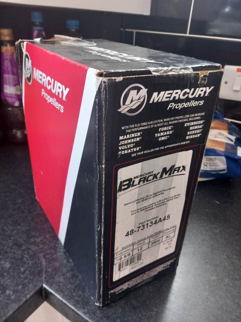 new - MERCURY Mariner Black Max 3 Blade Aluminium Propellers 40hp 50hp 60hp Outboards 10 5/8x12"