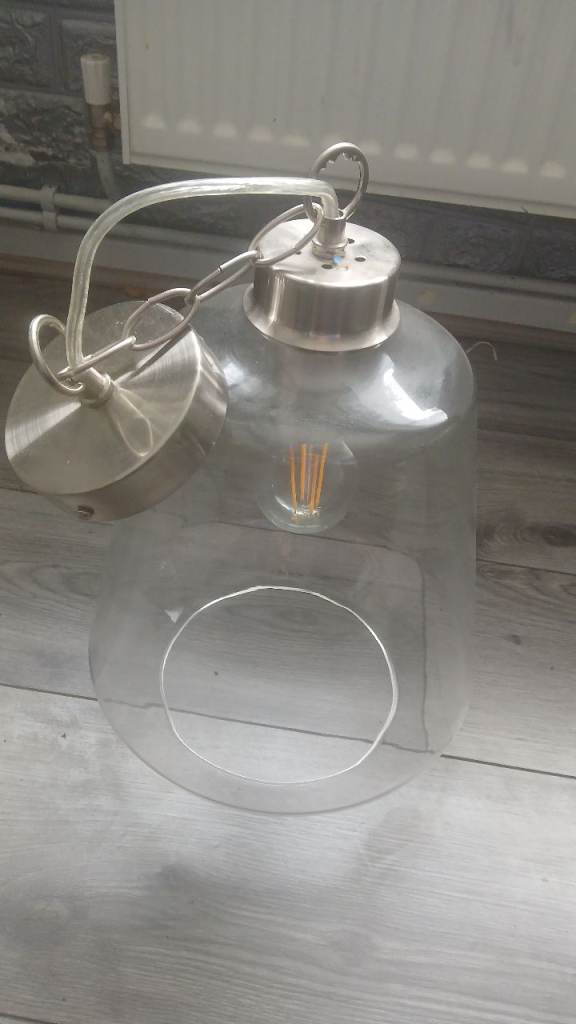 Clear Glass Pendant Light Fitting with Bayonet fitting and mosaic light fitting with Bayonet fit 