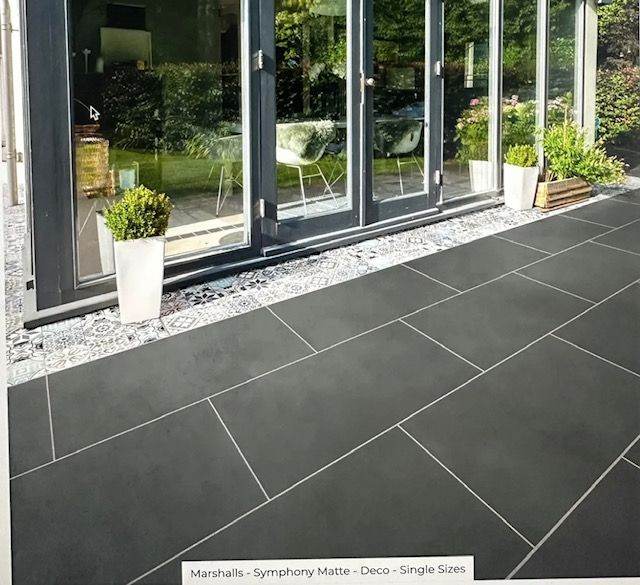 MARSHALLS SYMPHONY MATTE PORCELAIN PAVING IN GRAPHITE - 1000x500x20mm TILES!