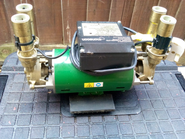 image for MONSOON TWIN 3 BAR BRASS SHOWER PUMP OR WHOLE HOUSE