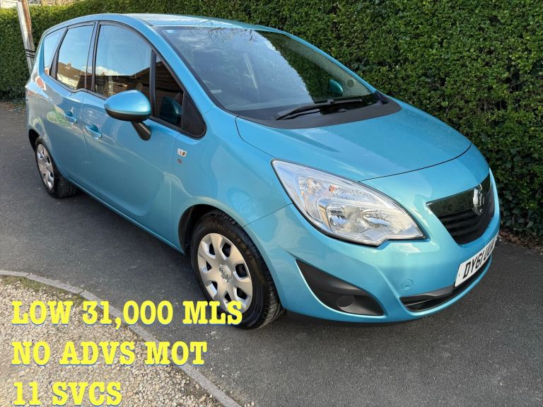 VAUXHALL MERIVA 1.4s 3 MTH WARTY 31,000MLS 11 SVCS NO ADVS MOT 50 MPG GREAT MPV 