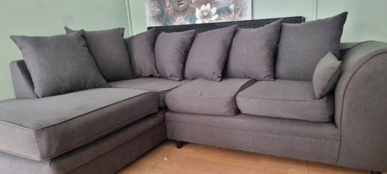 DFS Charcoal Grey Corner L shape sofa £150