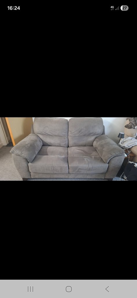FREE S20,Grey Two-Seater Fabric Sofa – Good Condition
