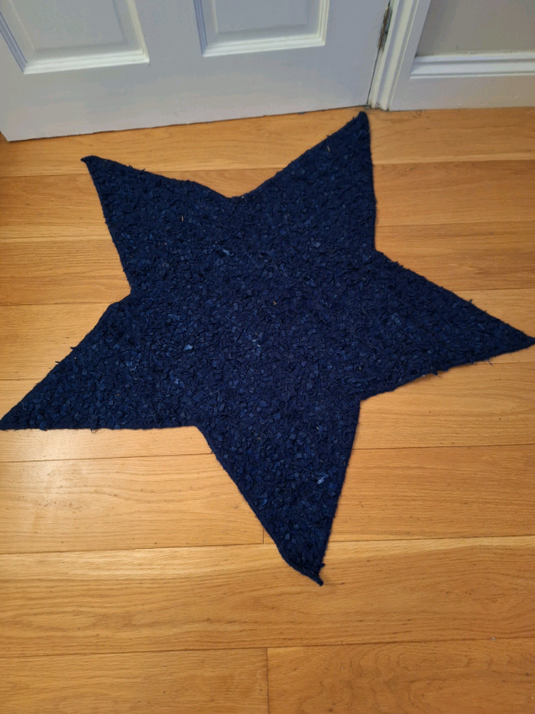 Next blue star shaped rug 90cm x 90cm