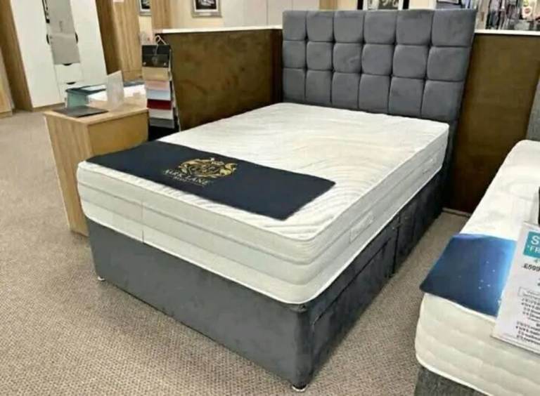 Grab It Now ~ 4ft Small Double Divan bed base with mattress & storage ~ Cash on Delivery