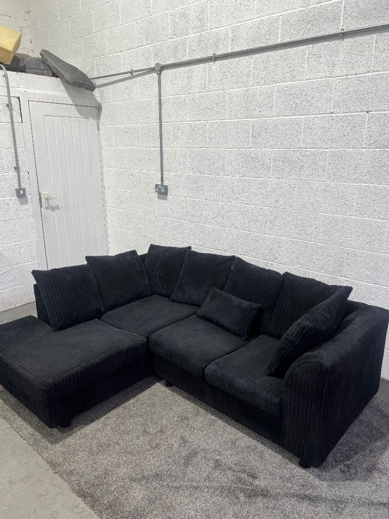 Black L shape sofa delivery available 