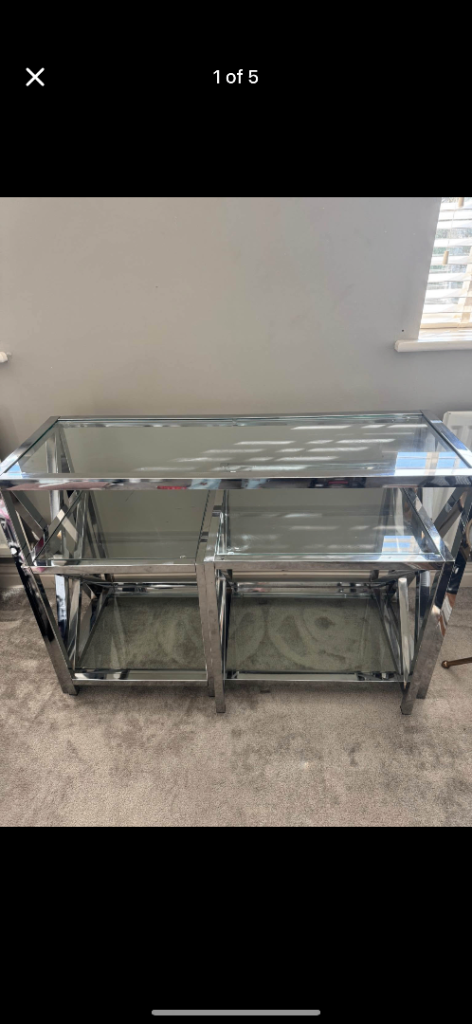 image for X3 glass chrome storage living stylish home units