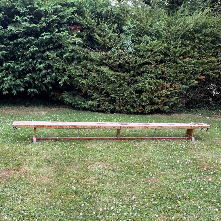 Vintage wooden school, PE, balance, gymnastics bench. 11ft/3.36m long. Heavy. COLLECTION ONLY
