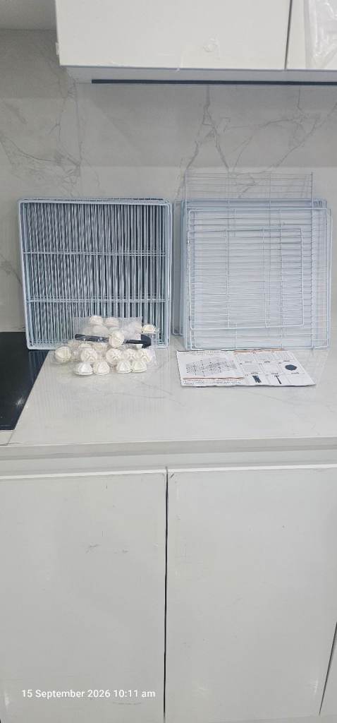 New Small Animal Playpen / Pet Enclosure - White Metal Grids,Size 140x70x70cm