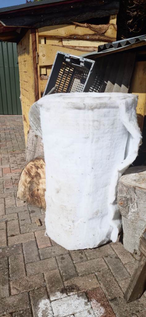 Large Roll of White Insulation Material – Fair Condition
