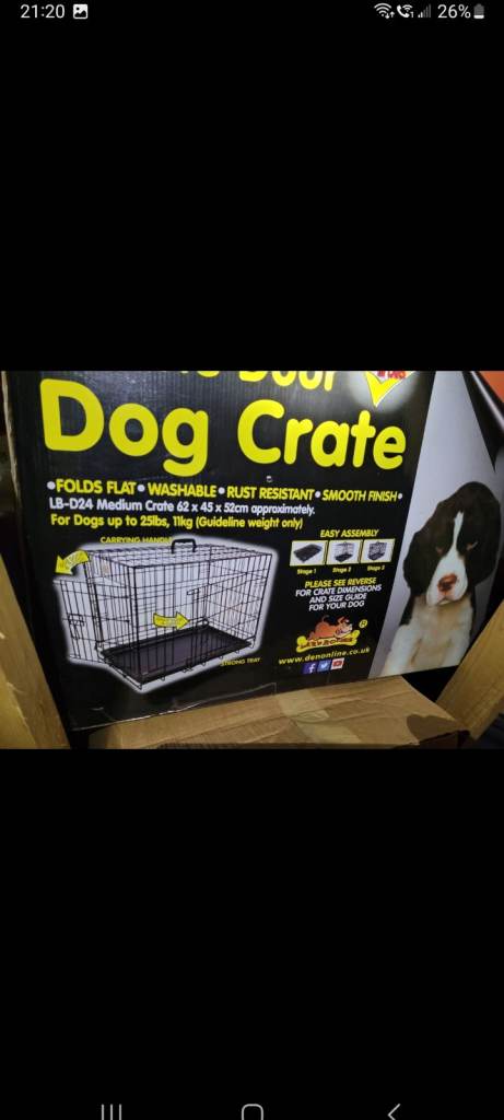 New Dog Crate - Medium Size, Folds Flat