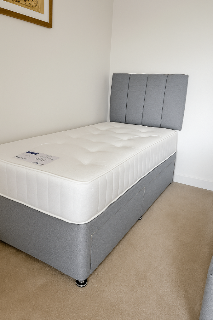 image for Luxury Divan Bed with Headboard: Single, Double, Small Double, King Sizes