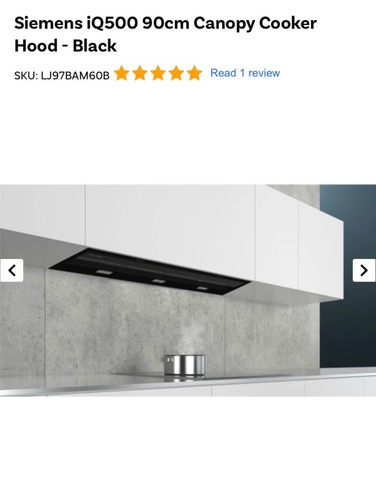 Siemens IQ500 90cm canopy cooker hood black extractor hood 