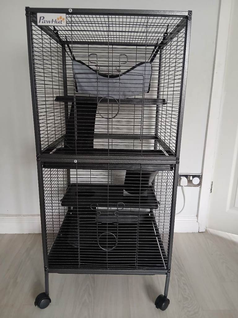 PawHut Small Animal Cage with Wheels 