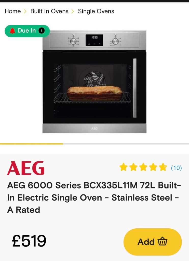 Full set Hob and oven AEG 6000 Series Built-In Electric Single Oven - Stainless Steel