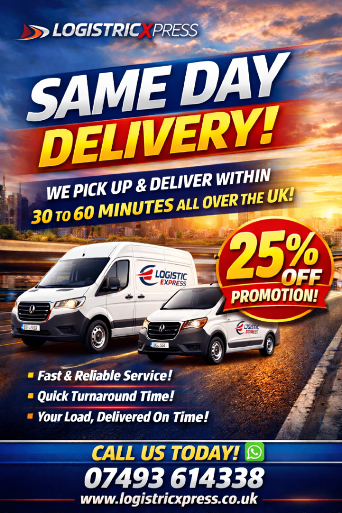 Man with Van – Same Day Delivery – Pickup in 30 Mins London 🚚