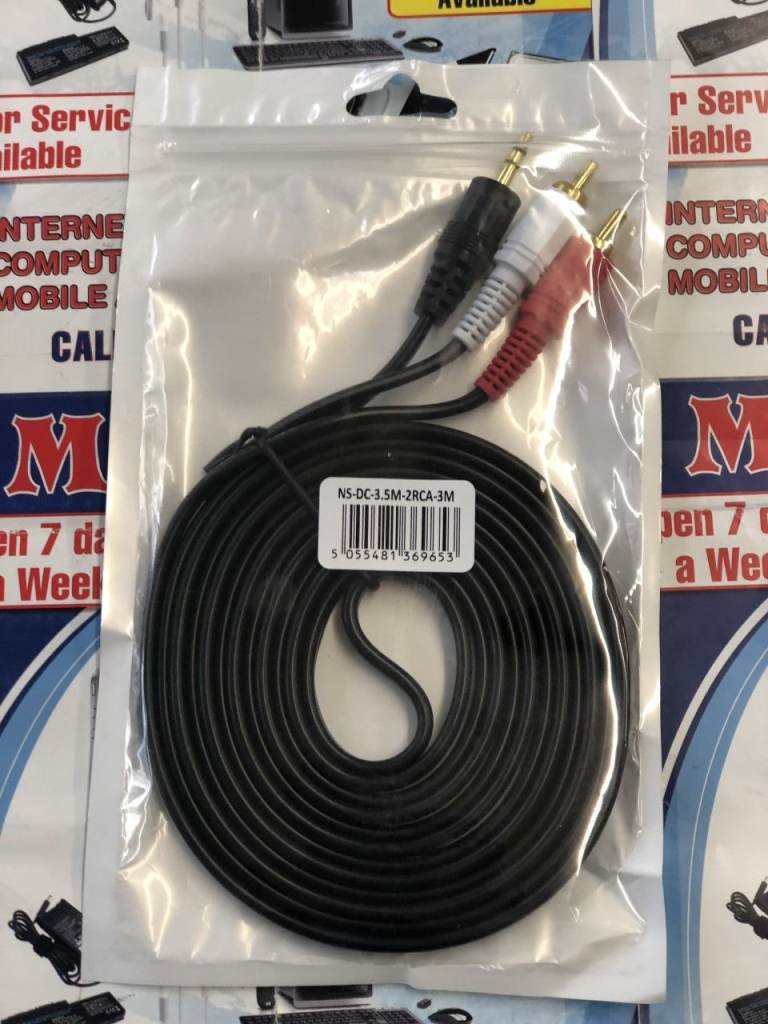 3.5mm AUX male Jack to AV 2 RCA MALE stereo music audio cable 1.5m/3m available