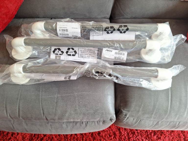 New AKW Grab Rails - Set of 3......., 600mm Mid Grey